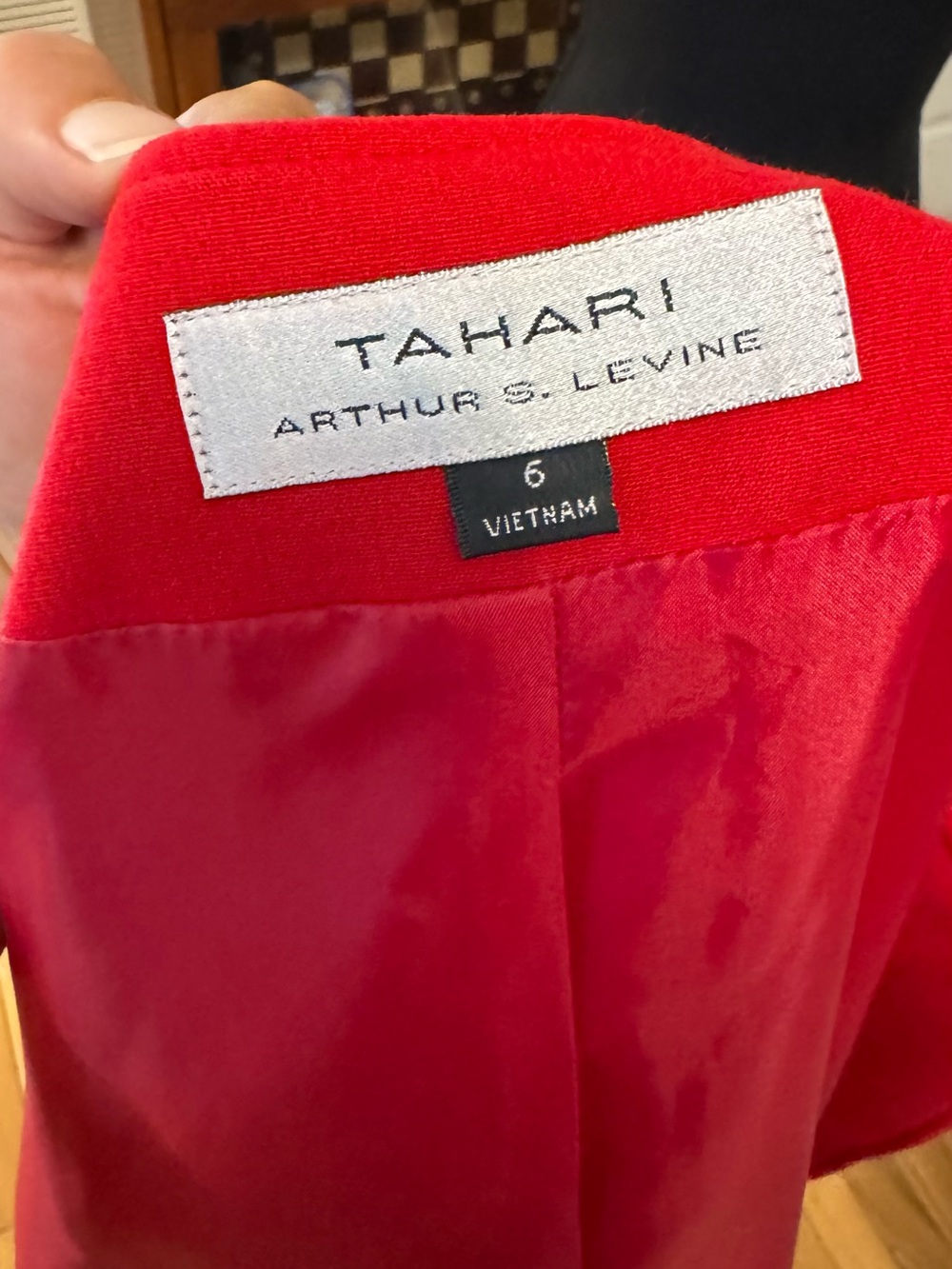 Tahari ASL Red Open-Front Trench Coat Size 6 - Picture 5 of 5